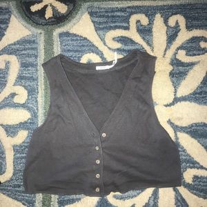 Button up urban outfitter crop top